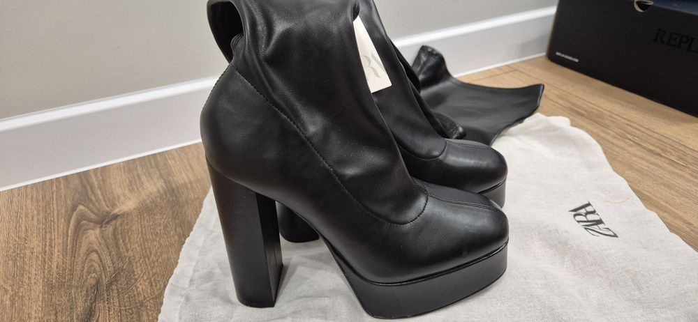 Нови чизми Zara на висок ток ,размер 37