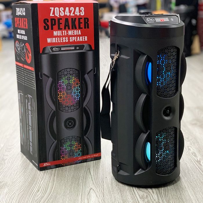 Большая Портативная колонка светящаяся ZQS-4243, Bluetooth, USB, Micro