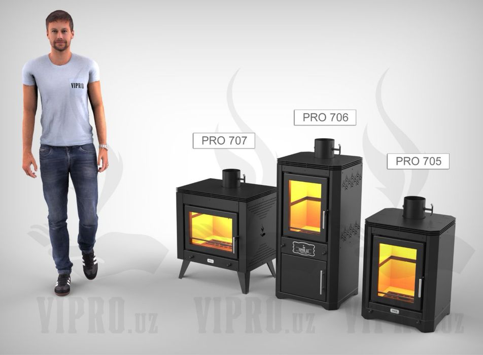 Печь-камин PRO-707,печка,пиширмок,отопление,обогрев,котёл,камин