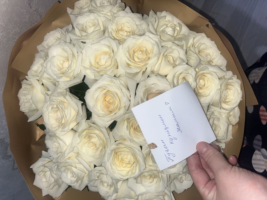 Ақ роза сатылады 60 см