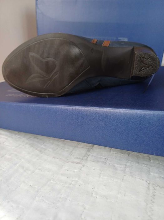 Ботуши Caprice,  сини ,естествена кожа, размер 4 1/2