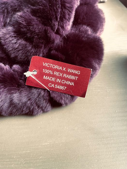 Fular din blană de iepure, nou, cu eticheta, brand (Victoria X. Wang)