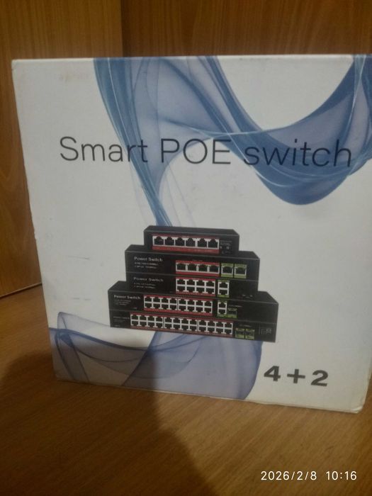 Камера бор хиквижн 2463 6 мп.хотира 1 TB. POE SWITCH 4 PORT