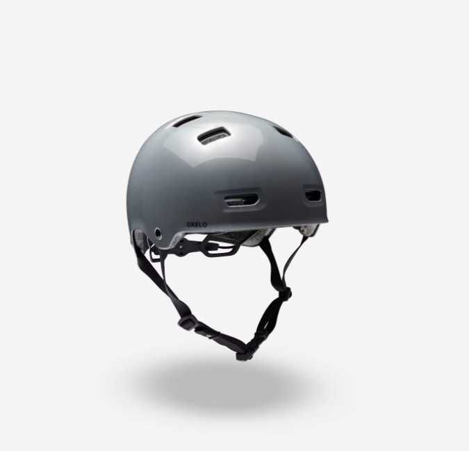 Каска за ролери, скейтборд, тротинетка MF500, ТЪМНОСИВА