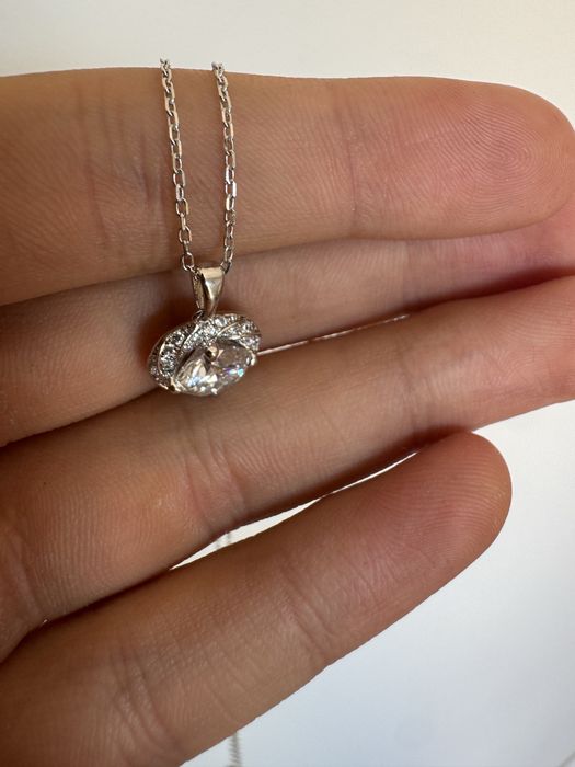 Colier Moissanite 2CT certificat GRA – D Color – Pandantiv elegant