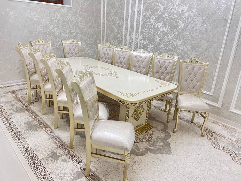 Stol-Stul Kamplekt Stull-Yonğoqdan-12 ta Stol 1.10x2.75 Keb Kôrin Bor
