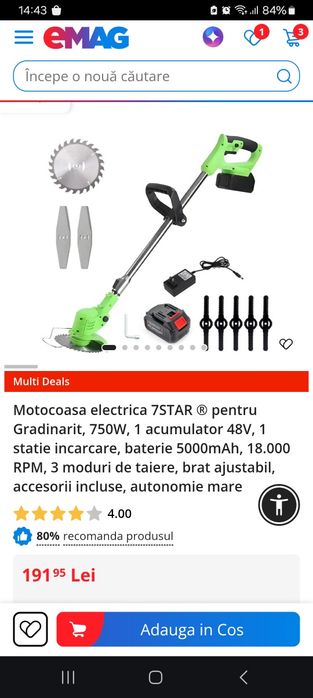 Motocoasa electrica nou pentru grădinărit