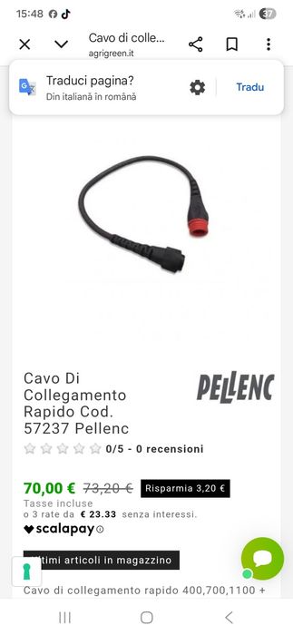 Cablu Pellenc,  adaptor baterie Pellenc