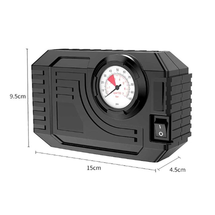 Kомпресор с манометър за помпене на гуми - 12V/ 60W/ 90 PSI