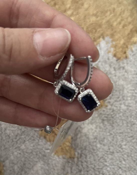 Комплект серьги серебро