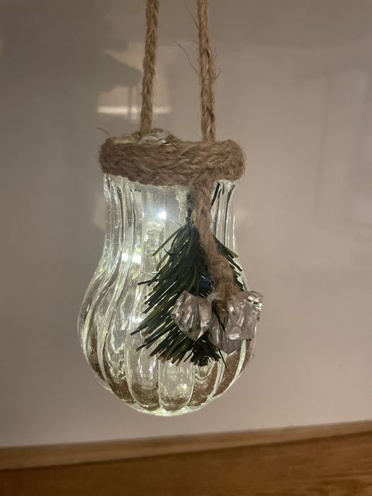 Коледна, зимна декорация, лампички, хартия