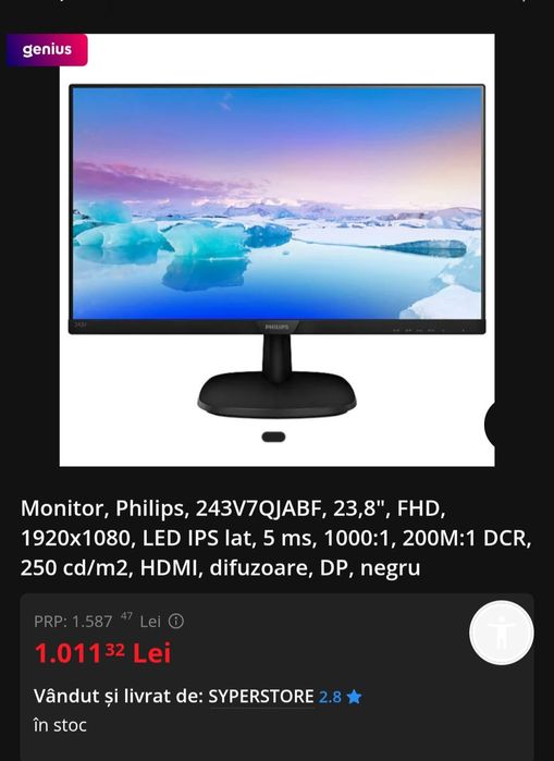 2 monitoare 27" + Suport 4 monitoare