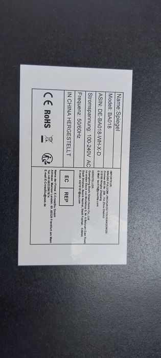 Oglinda cu suport cu lumini dim 60 x 80 cm noua