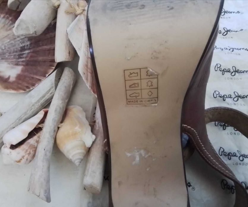 Pepe Jeans Оригинални сандали от естествена кожа, носени 1 път,40N