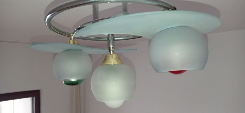 Candelabru albastru cu 3 becuri