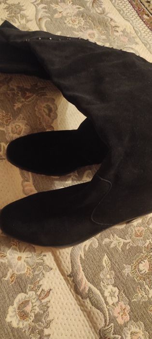 Замшевые ботфорты