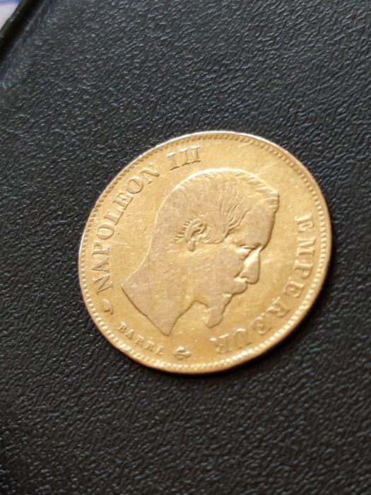 Златна монета 10 франка 1858 год, злато, тегло 3.22 гр,900/1000