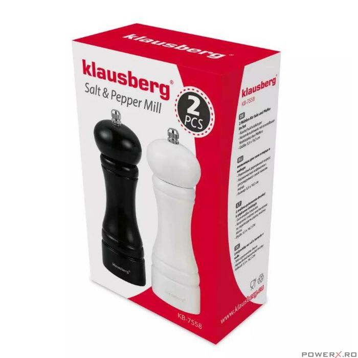 Set de 2 rasnite pentru sare, piper si alte condimente, din lemn