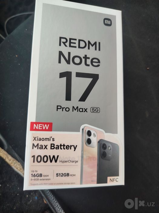 Redmi note 17 pro max 5G yangi sotiladi