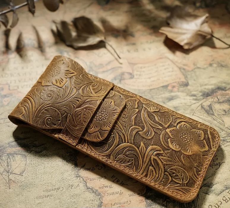 Луксозен кожен калъф за химикал, молив, писалка