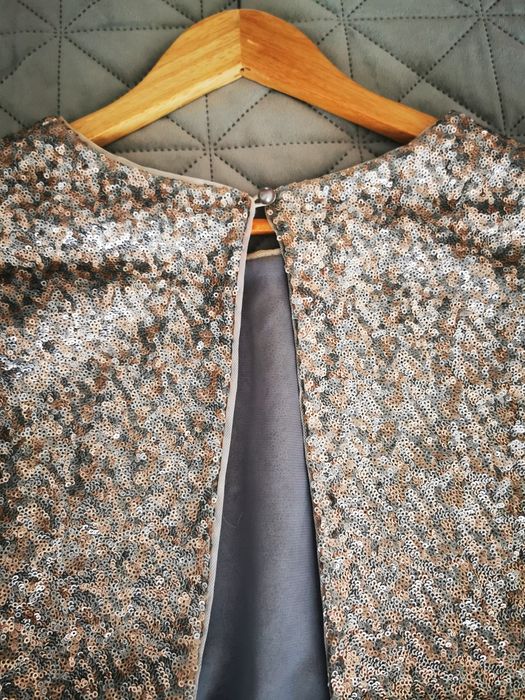 Rochie scurtă din paiete argintiu /rose