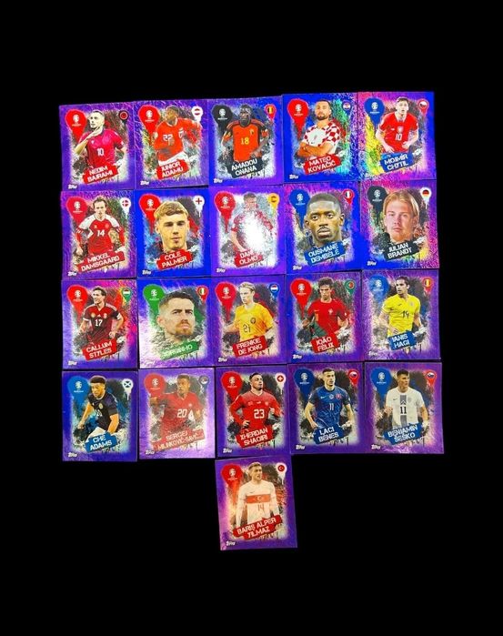 Set complet 100 Paralele Mov Topps Euro 2024