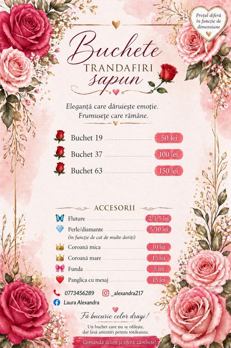 Buchete trandafiri sapun