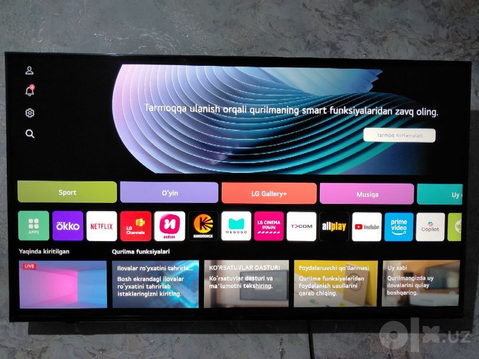 LG Smart TV televizor sotiladi , 55 dyum – webOS, Wi-Fi