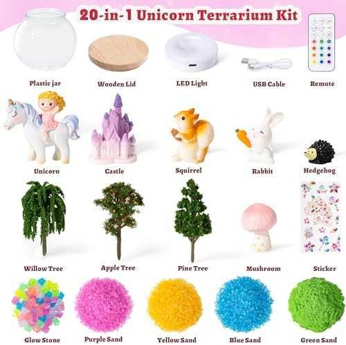 Нов Светещ терариум с еднорог – творчески комплект за момичета Играчка