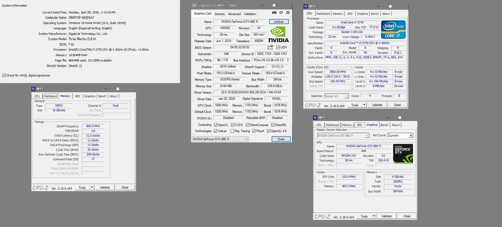 PC gaming Intel I7 / NVidia GTX 980Ti 6GB / 16GB RAM