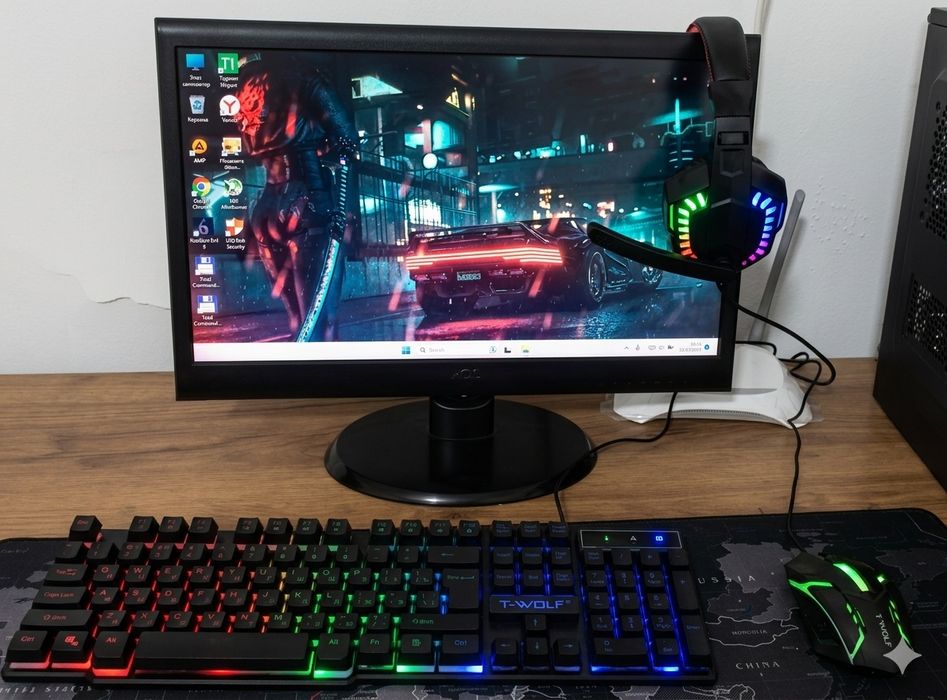 Gaming PC Core i3 4gen 8GB RAM GTX 650+Monitor Klaviatura mishka naush