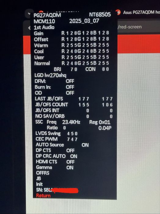 Asus ROG Swift OLED PG27aqdm