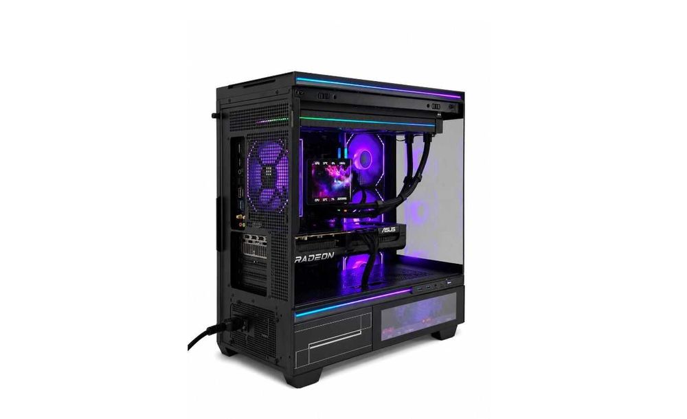 Геймърски компютър! Ryzen 7 9800X3D / 32 GB RAM / RX 9070XT / NVMe 1TB / Чисто Нов!  Гаранция!