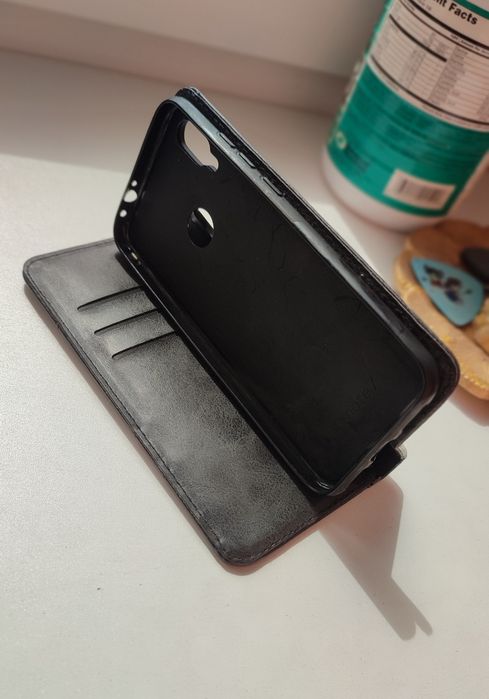 Кожаный чехол книжка для Redmi note 7