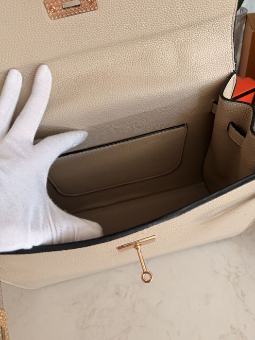 Дамска чанта Hermes Birkin бежова
