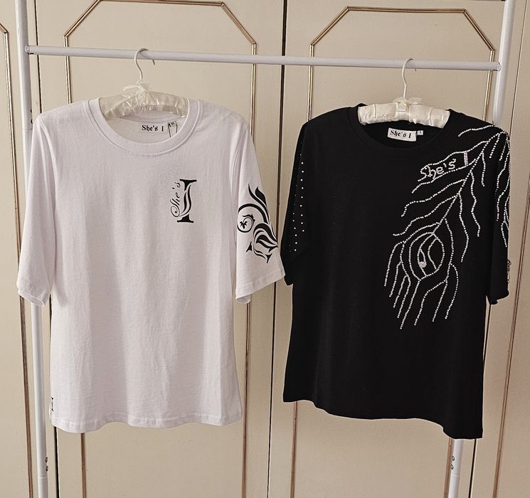 Тениски в бяло и черно