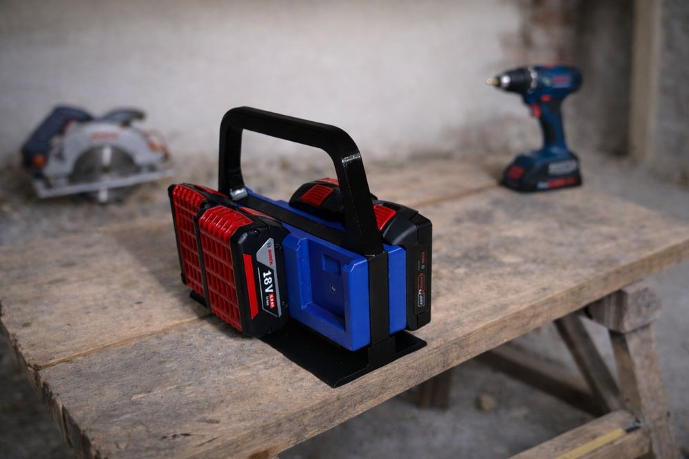 Suport 8 acumulatori Bosch 18V geanta transport