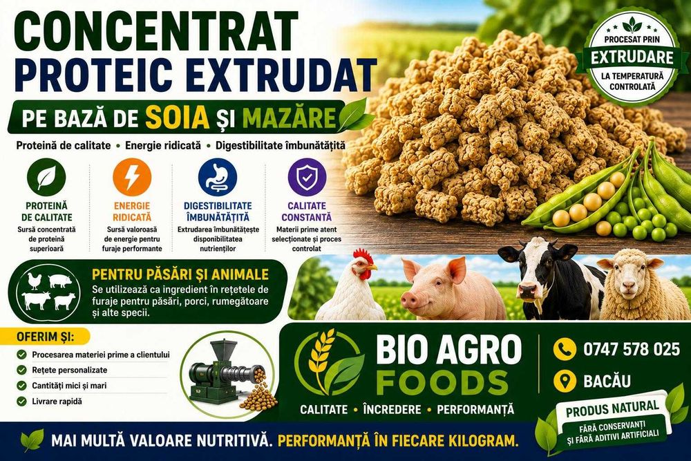 Concentrat proteic extrudat
