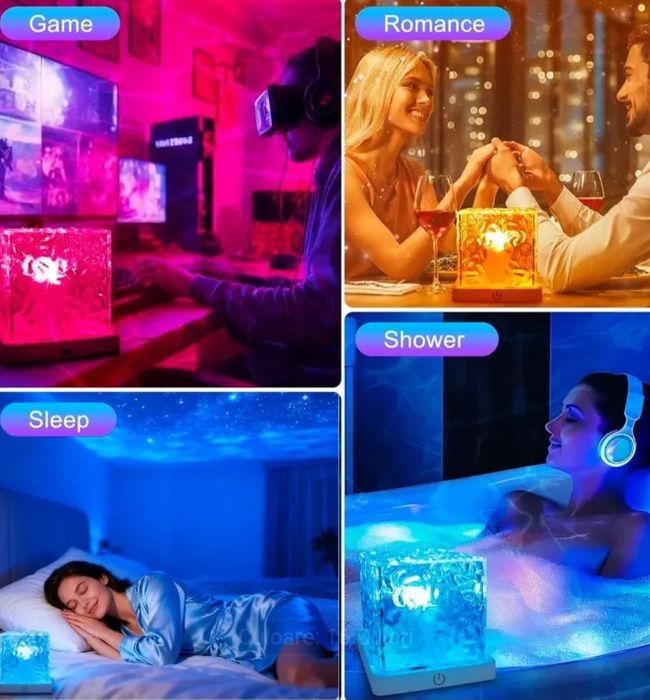 Lampa cu model de apa