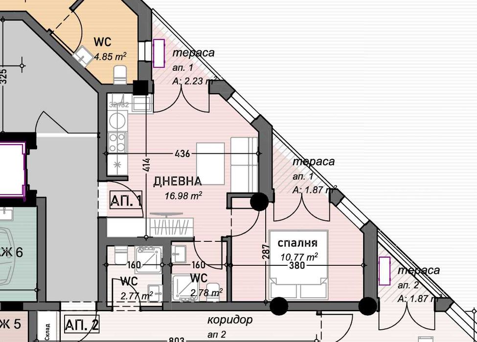Продава се Двустаен апартамент в Стара Загора, Била - 52 кв.м за 1004 €/кв.м - Снимка #6