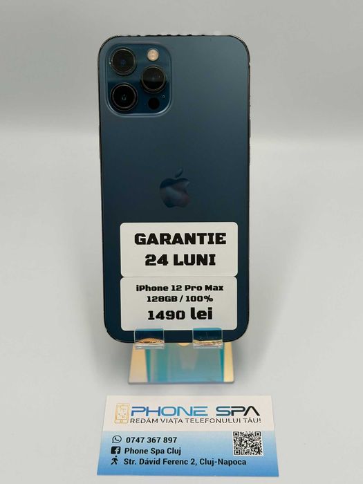 iPhone 12 Pro Max 128Gb 100%- Din magazin,cu garantie! RATE TBI !