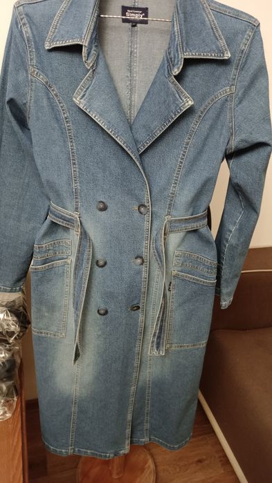 Джинсовый тренч, Размер 46-48.
