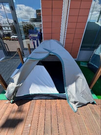 Cort de camping 3 locuri, Mh100 gri - No - produs resigilat Decathlon