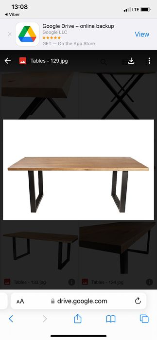 Трапезарна дъбова маса от масив