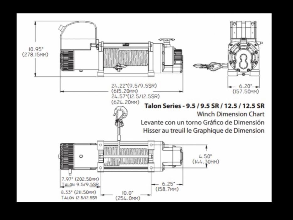 Troliu SUPERWINCH TALON 9.5 SR cablu sintetic - 12V