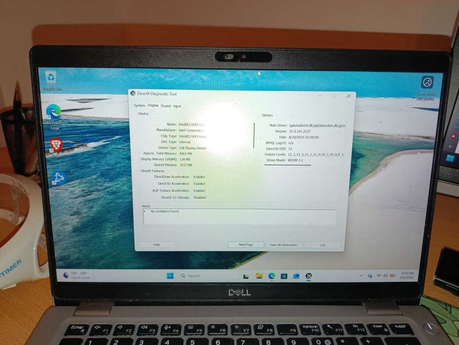 Dell 5310, 4G sim, 8GB DDR4, 256GB NVMe, свободни RAM и NVMe слотове