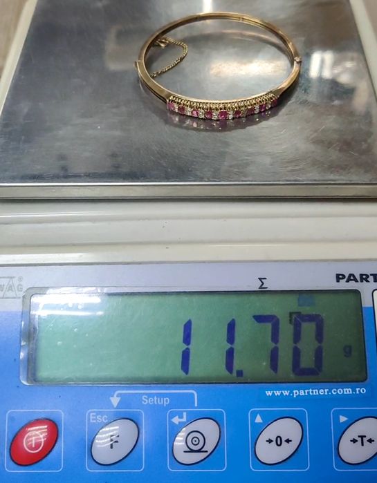 Brățară din aur de 14K cu diamante naturale și rubine – gramaj 11,70 g