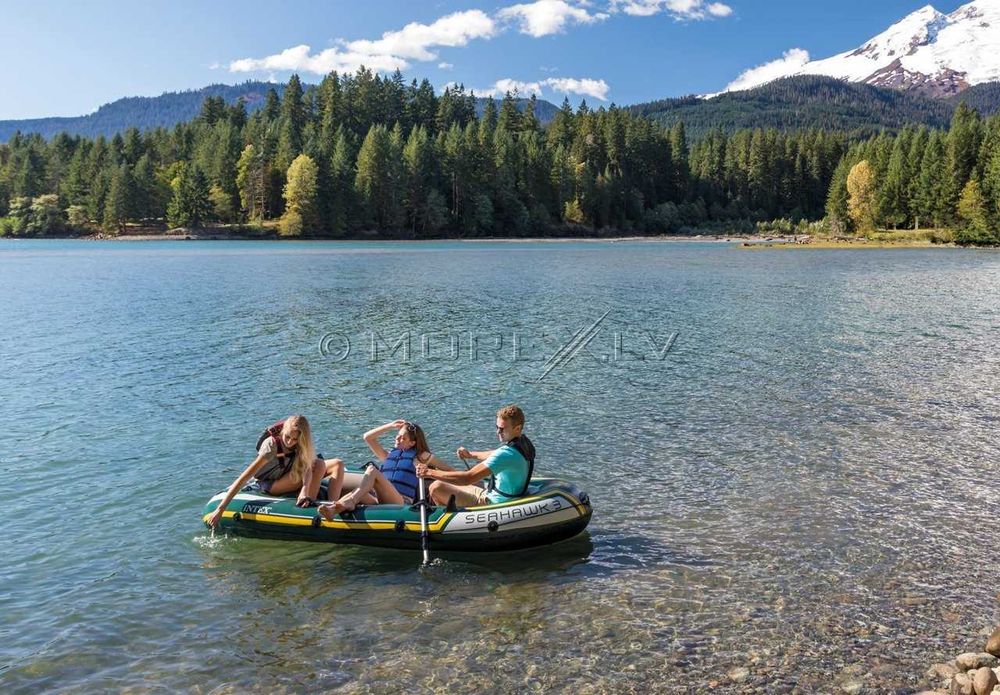 Лодка надувная-295х137х43 см 3-местная, насос весла Доставка бесплатно