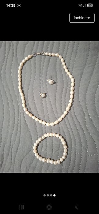 Set colier,bratara,cercei cu perle