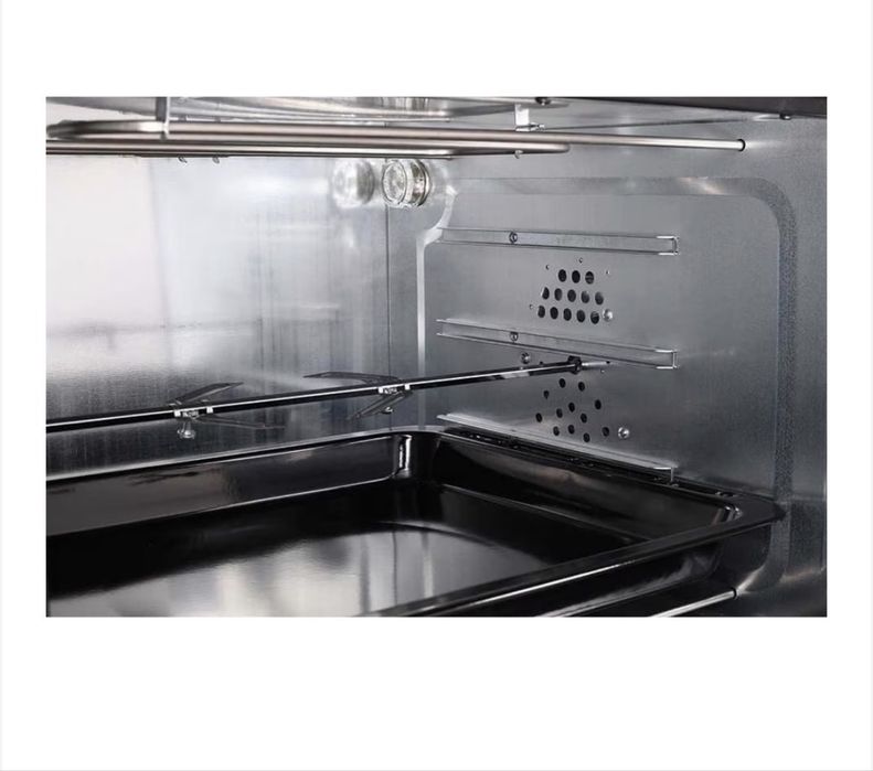 Cuptor electric Kumtel LX-9645FA Pizza & Rotisor XXL, 70 litri, 2500 W, Rotisor, Convectie, 7 moduri de gatit, geam dublu, negru/inox